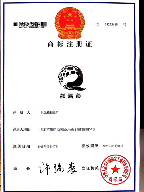 藍(lán)海夢(mèng)商標(biāo)注冊(cè)證